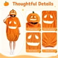 thumbnail image 5 of AHGQT Halloween Pumpkin Onesie Pajamas for Adults, Oversized Pumpkin Plush Hooded Onesie, Soft Plush One Piece Jumpsuit for Halloween Party, Cosplay, Lounging and Sleepwear, 5 of 9