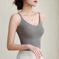 thumbnail image 4 of fatyb Women's Camisole with Built in Bra Comfy Padded Undershirts Adjustable Spaghetti Strap Tan Tops, 4 of 6