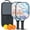 Black, variant on Pickleball Paddles Set Of 2, Fiberglass Surface, Turquoise Marble Pattern, 4 Balls & Bag