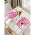 thumbnail image 5 of Pink Marble Placemats Set of 4, Modern Ombre Abstract Fluid Aesthetic Art Placemats for Dining Table, Place Mats for Kitchen Tabletop, Waterproof Wipeable Dining Table Mats Set, 5 of 9