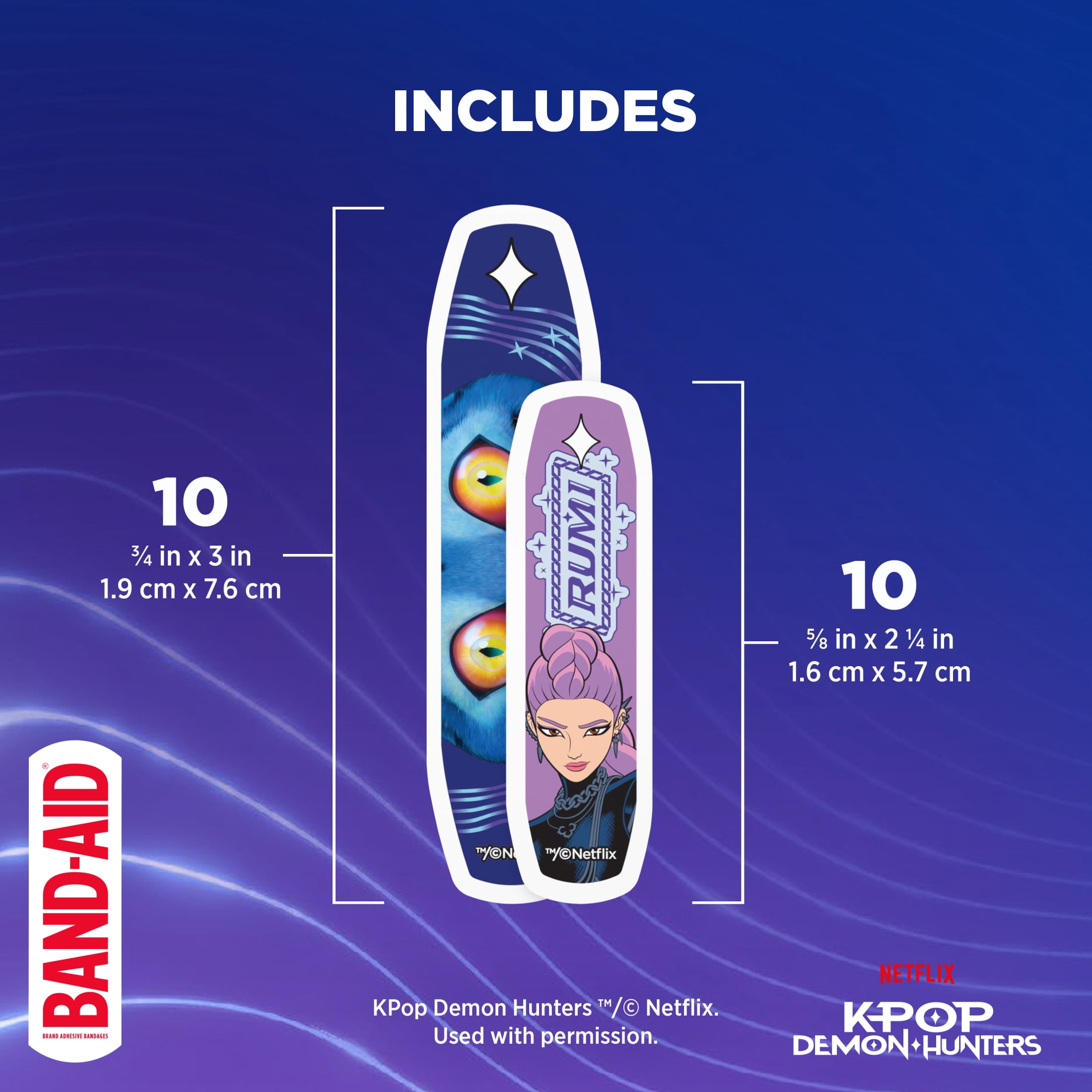 BAND-AID Brand Adhesive Bandages Decorated with KPop Demon Hunters, Assorted, 20 Count