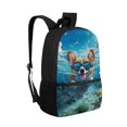 thumbnail image 2 of Uourmeti Underwater Corgi with Diving Goggles Print Polyester Backpack for Men, 17 Inch Lightweight School Backpack for Travel Shopping, 2 of 6