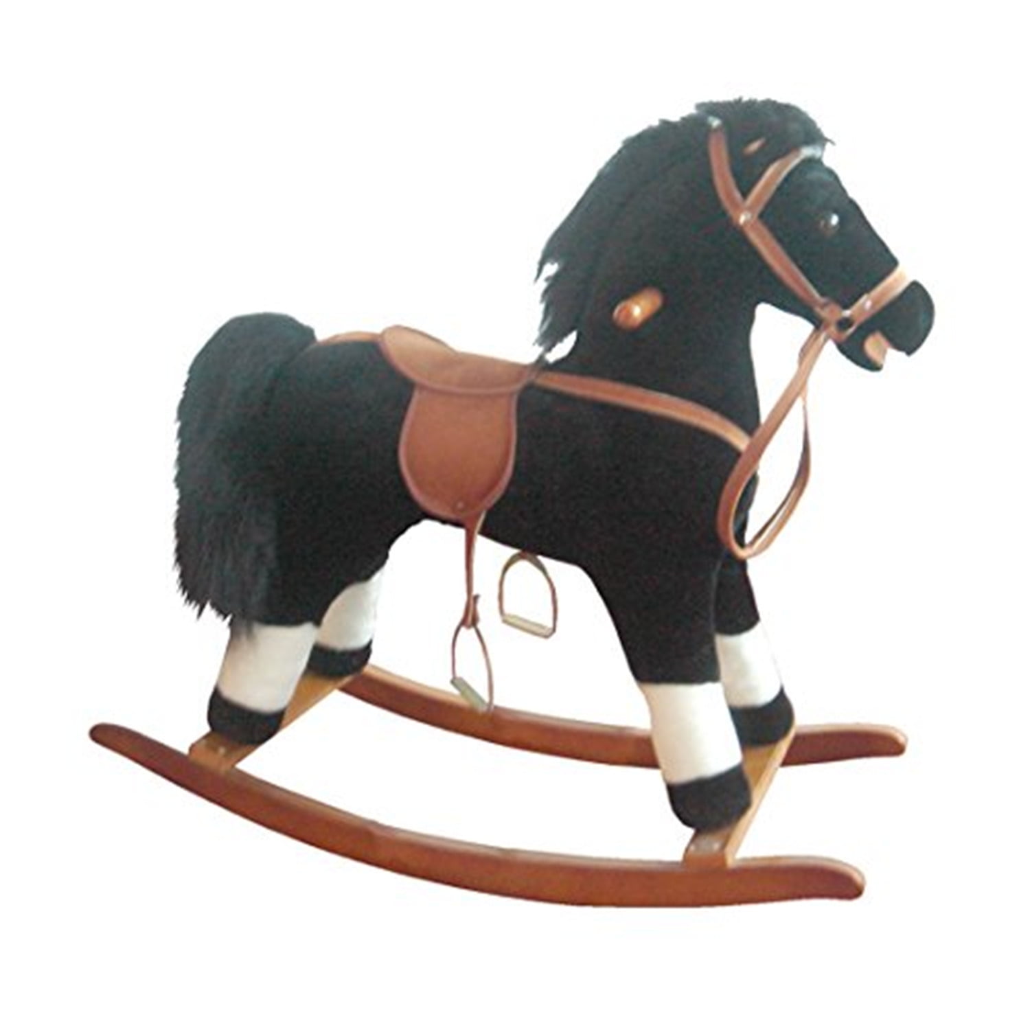 black and white rocking horse