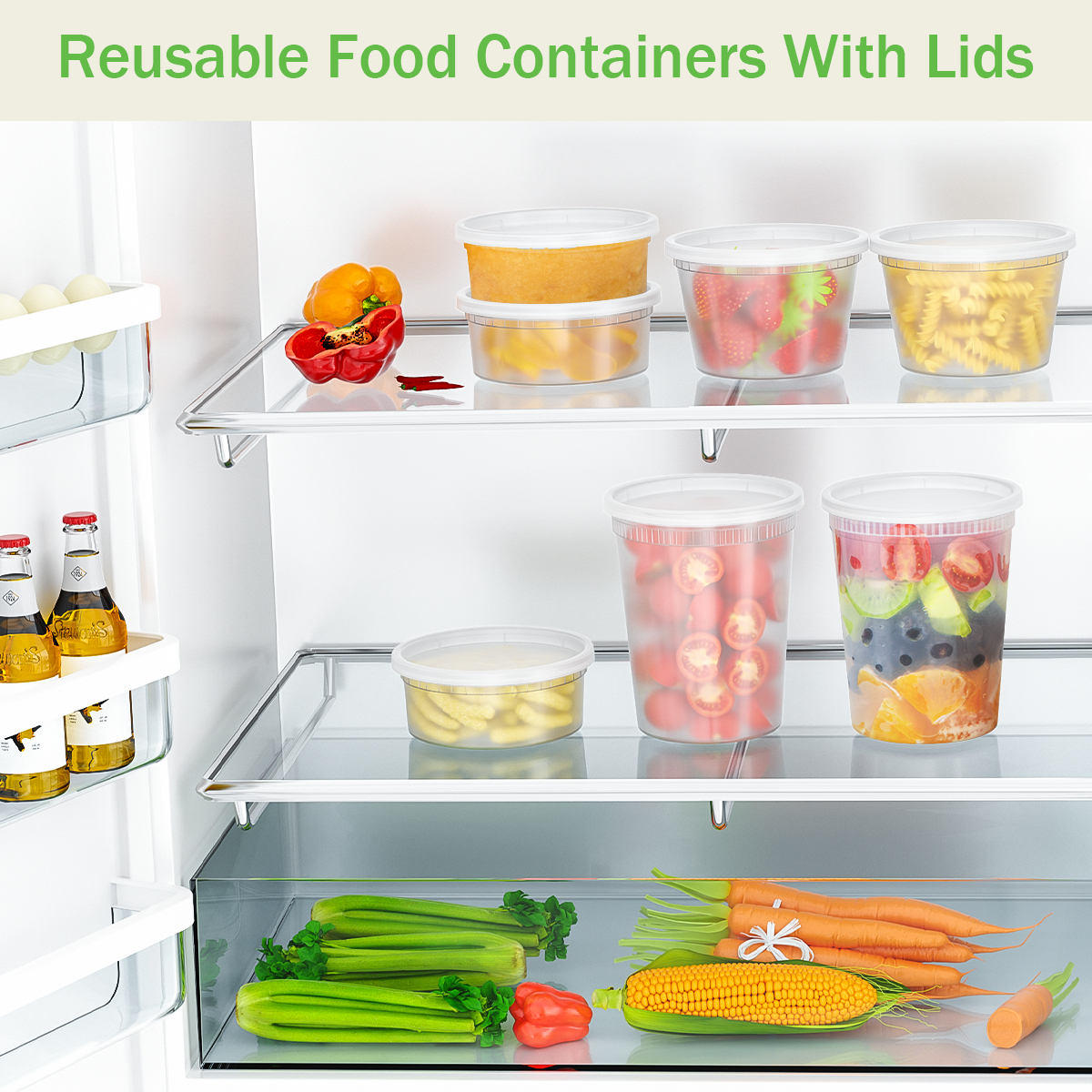 GPED Deli Containers with Lids, 48-Pack Assorted Sizes photo 3