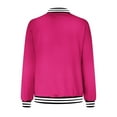 thumbnail image 4 of Edvintorg Bomber Jacket Women Trendy 2025 Solid Long Sleeve Casual Zipper Coat with Pocket Fashion Fall Winter Lightweight Outerwear Hot Pink L, 4 of 5