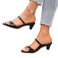 thumbnail image 5 of CHWshoes Women's Kitten Heel Sandals Open Toe Ankle Strap Low Heel Dress Sandals for Women Comfort Summer Dress Shoes for Wedding Party Office Black Size 39, 5 of 5
