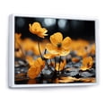 thumbnail image 2 of Designart "Golden Buttercups Yellow and Grey in Black and White III" Floral Floater Framed Canvas Art Print, 2 of 7