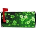 thumbnail image 3 of WOOR St Patricks Lucky Shamrocks Leaves Magnetic Mailbox Cover MailWraps Garden Yard Home Decor for Outside Standard Size-18"x 20.8", 3 of 6