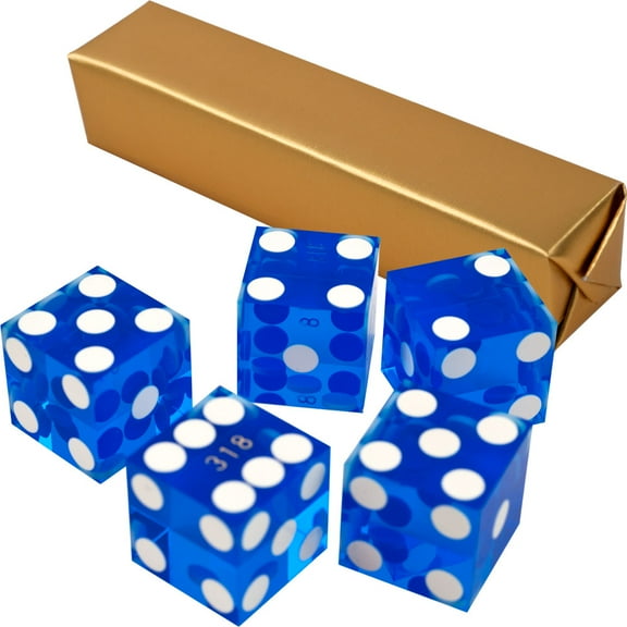 Dice Set - 19MM A Grade Serialized Casino Dice, Blue