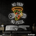 thumbnail image 2 of Craftnamesign No Pain No Pizza Neon Sign, Pizza Italian Restaurant Decor, 2 of 4