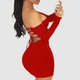 thumbnail image 2 of Women's Sexy Hollow Out Bodycon Party Dress For Summer Spring Night Out Clubbing With High Heels And Stockings, 2 of 2