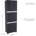 thumbnail image 2 of Sunnydaze 72" H Resin Garage Storage Cabinet - Garage Cabinet with Lockable Doors and Adjustable Shelves - Freestanding Utility Storage for Laundry Room, Office, Basement - Shadow, 2 of 16