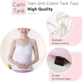 thumbnail image 4 of 7-14 Years Teenage Girls Vest with Light Padding Girls Camisole Cotton Tank Tops Training Bras for Kids Youth Soft 4 Pack Bras, 4 of 5