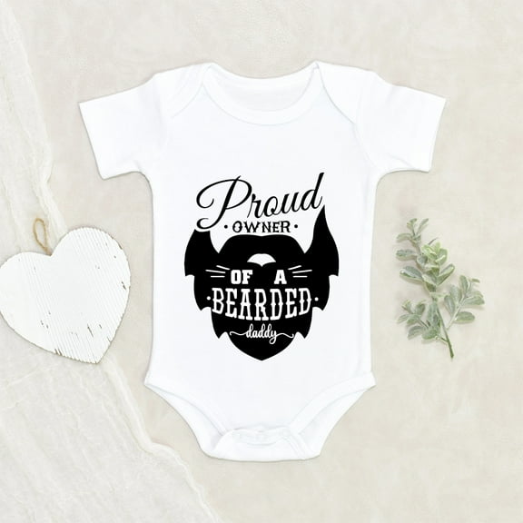 Beard Clothes - Prouder Owner Of A Bearded Dad Baby Clothes - Funny Dad Baby Clothes - Father's Day Baby Clothes - Cute Baby Clothes