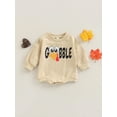 thumbnail image 2 of Bagilaanoe Newborn Baby Girl Boy Thanksgiving Romper Sweatshirt Long Sleeve Bodysuit Turkey Letter Print Pullover 3M 6M 12M 18M Fall Tops, 2 of 9