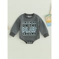 thumbnail image 2 of Wassery Baby Boys Rompers Toddler Fall Bodysuits 3M 6M 9M 12M 18M Infant Crew Neck Long Sleeve Letter Print Jumpsuits Playsuits for Casual Daily, 2 of 8