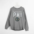 thumbnail image 5 of Women's Gameday Couture  Gray Philadelphia Union Oversized Pure Motion Corded Sweatshirt, 5 of 7