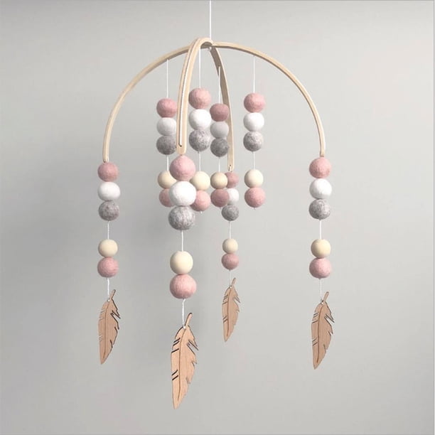 SAYOO , juguetes colgantes móviles para cuna de bebé, colgante de bola de fieltro, decoraciones de campanillas de viento SAYOO Moda