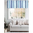 thumbnail image 5 of Valances for Windows Ombre Blue Stripes Rod Pocket Cafe Window Treatments Valance Curtains for Kitchen Bathroom Laundry Basement Windows 60"x14", 5 of 9