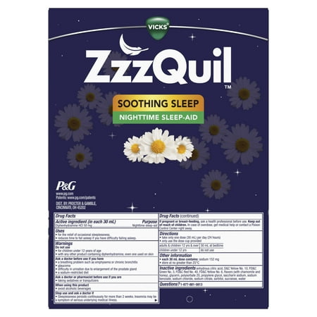 Vicks ZzzQuil Liquid Sleep Aid, Non-Habit Forming, Chamomile Honey, 24 fl oz
