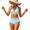 Blue, variant on Swimsuit for Women Two-Piece Tummy Control High Waisted Bathing Suit Bikini Set