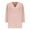Pink, variant on Fancifize V Neck Tops for Women 3/4 Sleeve Shirts Lettuce Trim Casual T Shirts Fall Fashion Loose Fit Outfits
