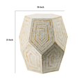 thumbnail image 5 of Taburete Hexagonal Capiz Accent de Table Benzara, 53 cm, color beige y blanco, 5 of 5