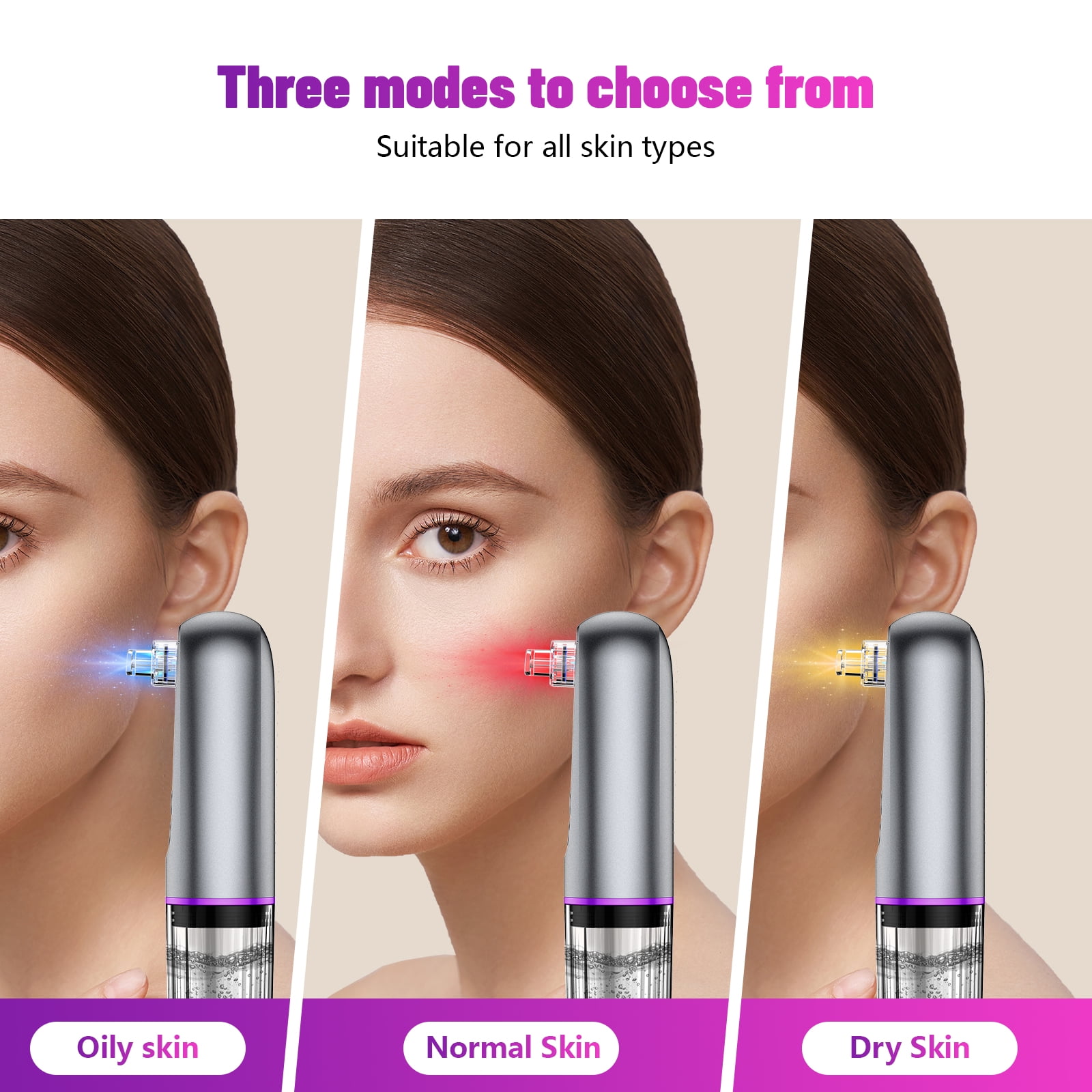 JUUTREN Blackhead Remover Pore Vacuum for Face, Water Cycle Facial  Pore Cleanser with 3 Suction Levels, 5 Heads for Deep Cleansing & Skin Care, Electric Facial Cleansing Tool for Women & Men