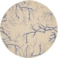 thumbnail image 1 of Unique Loom Collection Botanique Abstraite Picturale Transition Tapis Rond Flatweave Intérieur et Extérieur, 6 Pieds, Beige / Bleu Marine, 1 of 2