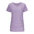 thumbnail image 3 of Timegard Hauts d'Été pour Femmes, T-Shirts Longs Confortables à Manches Courtes et Col en V avec Poche, 3 of 6