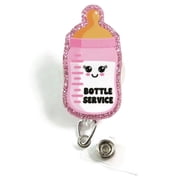 Bottle Service Baby Bottle Badge Reel – Cute ID Holder for NICU Nurse, OB/GYN, L&D Doctor Gift
