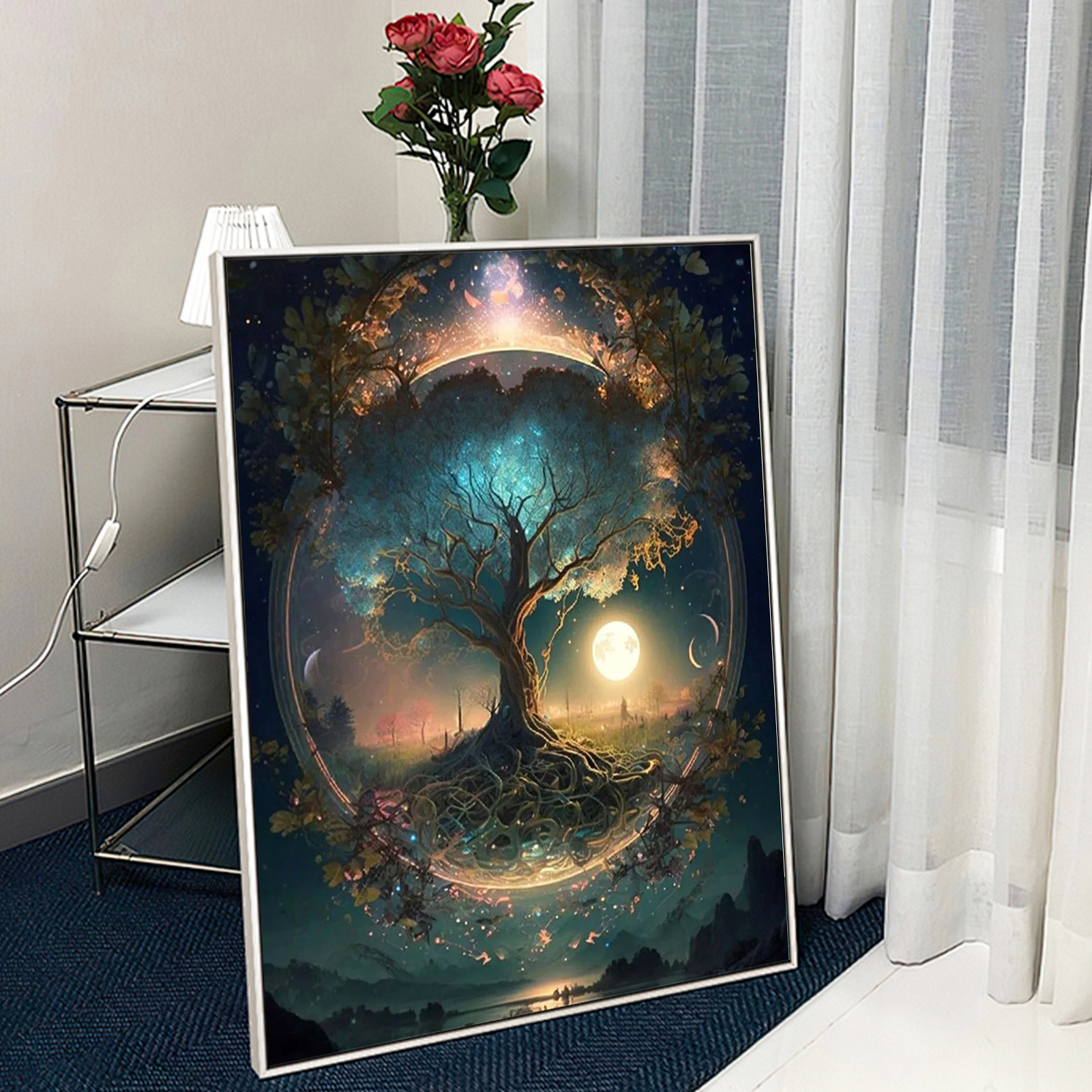 JYLMOOD Paint by Numbers Kit, Tree Moon, 16x20 Inch photo 8