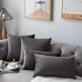 thumbnail image 3 of ZHAOCHENG Fundas de almohada decorativas rectangulares de terciopelo suave y acogedor de 12 x 20 en gris oscuro: paquete de 2 para decoración del hogar estilo granja, 3 of 5
