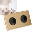 thumbnail image 4 of German Style Double Plug Socket, Stainless Steel Flame Retardant Double Plug Socket Tin Phosphor Bronze Conductor Dual Socket  For Electric Appliances, 4 of 8