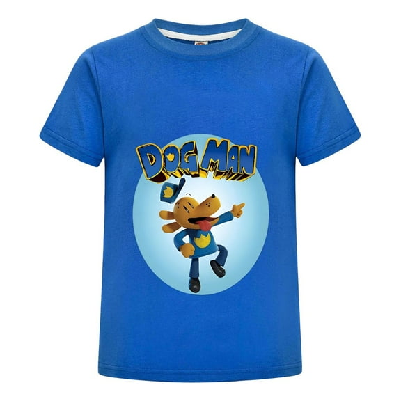 Dog Man Flying hero Pose Shirt – Kids Boys Girls Action Tee Top with Bold Comic Artwork