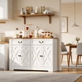 thumbnail image 1 of DSstyles Sideboard Buffet Cabinet with 2 Drawers, Meuble Buffet Cuisine with Adjustbale Shelf&Anti-Tip Device, X-Pattern Doors Design, Farmhouse Sideboarde Buffet Table for Kitchen, White, 1 of 9