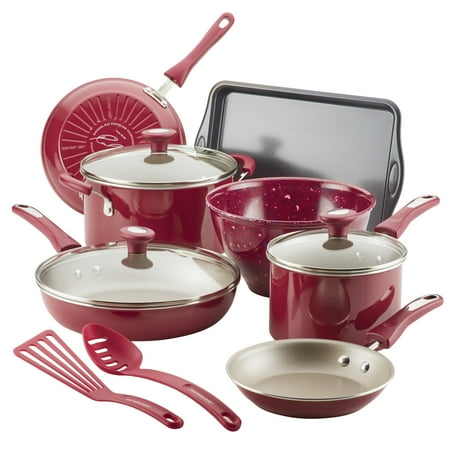 

12-Piece Get Cooking! Nonstick Pots and Pans Set Cookware Set Burgundy