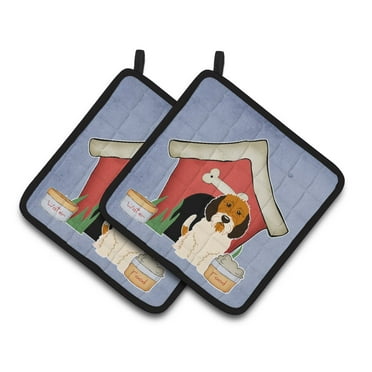 Carolines Treasures BB2833PTHD Dog House Collection Petit Basset Griffon Veenden Pair of Pot Holders , 7.5HX7.5W,