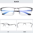 thumbnail image 3 of MAGIMODAC Anti Blue Light Reading Glasses Metal Spring Hinges Halframe Classic Blue Light Blocking Eyeglasses Eyewear Readers (Black, +3.0), 3 of 5