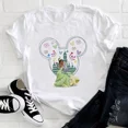 thumbnail image 3 of Camisetas informales de algodón con dibujos animados de Disney para niñas, princesas y sirenas, de Mickey Mouse, para niños, ropa de moda para niños de Disneyland, camisetas para bebés, 3 of 5