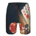 thumbnail image 3 of Zufioo Casino Poker Chips for Men's Casual Beach Shorts, Sports Fitness Quick-drying Drawstring Shorts with Pockets for Home Wear-3X-Large, 3 of 6