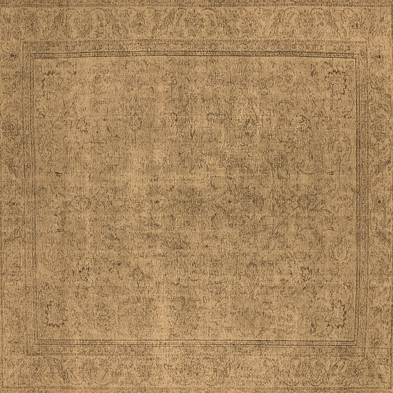 Ahgly Company Indoor Square Oriental Brown Industrial Area Rugs, 3' Square
