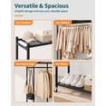 thumbnail image 5 of Sakugi Clothes Rack, Heavy-Duty Garment Rack with Shelves & Wheels, Freestanding Wardrobe Organizer with Hooks, Ideal for Bedroom, Laundry, or Balcony, 32.5" x 11.9" x 78.9", Black, 5 of 9