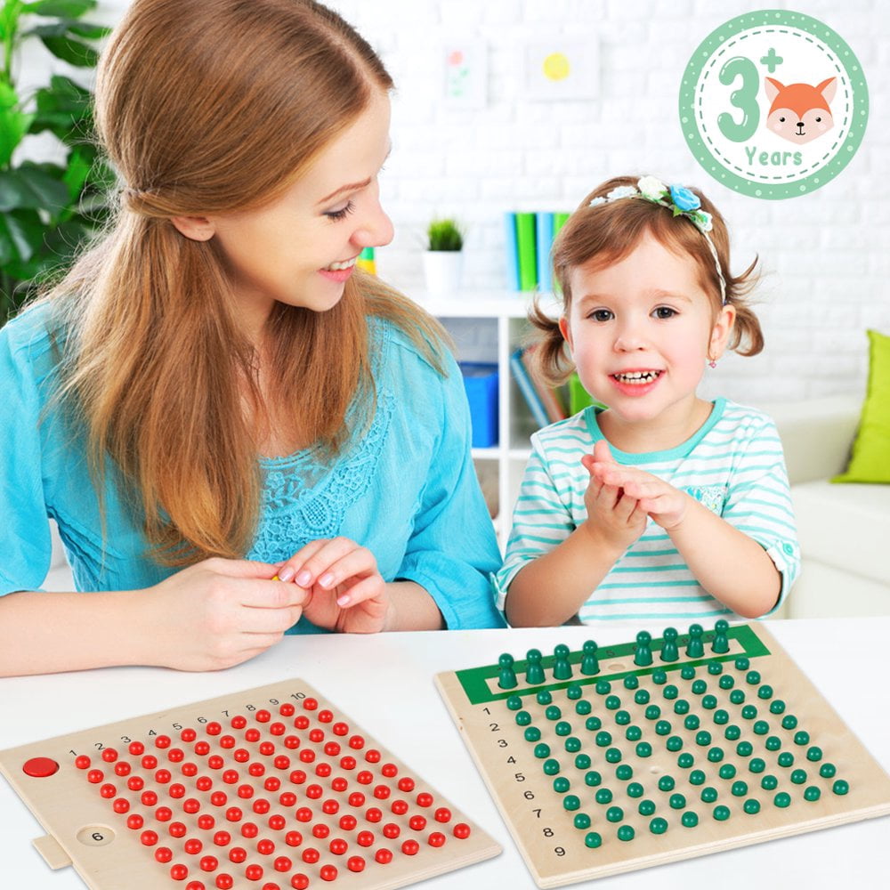 Tableau Montessori Multiplication Et Division En Bois - Aide Mathématique Pour Enfants à Partir De 3 Ans - 6