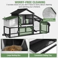 thumbnail image 4 of Aivituvin Mobile Chicken Coop with Wheels, Large Wooden Poultry Cage Chicken House with Nesting Box, Leakproof Pull-Out Tray, Weatherproof Roof for 3-5 Chickens, Black, 4 of 10