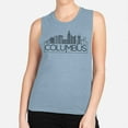 thumbnail image 2 of Skyline Columbus Ohio Women's Muscle Tank Large Stonewash Denim, 2 of 5