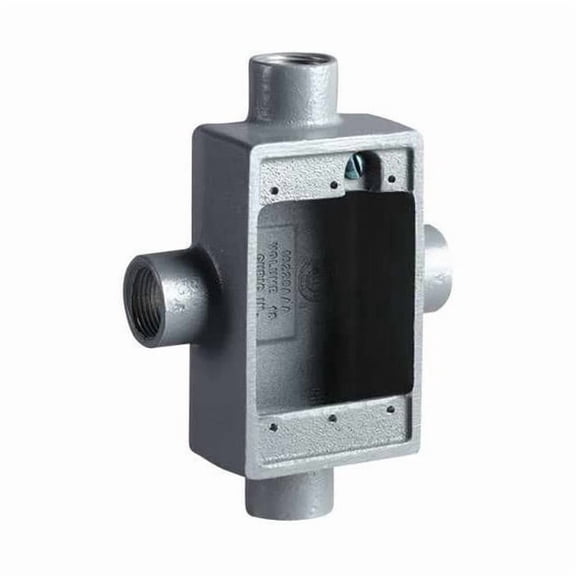 Hubbell Killark Device Box,3/4" Hub,Shallow,4 Inlets FSX-2M