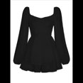 thumbnail image 3 of Mono Corto con Mangas Largas y Volantes para Mujer, Estilo Farol, con Lazo y Lazo Negro L, 3 of 10