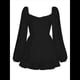 thumbnail image 3 of Mono Corto con Mangas Largas y Volantes para Mujer, Estilo Farol, con Lazo y Lazo Negro L, 3 of 10