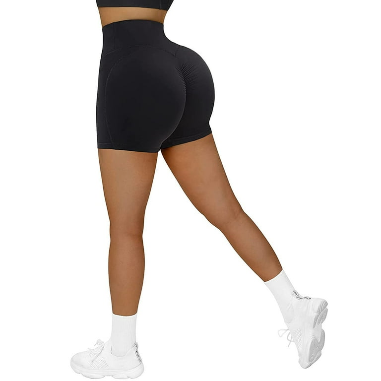 Cross Waist Booty Shorts for Women Scrunch Butt Lifting Workout